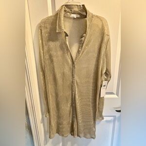 Good America Gold Shimmer Long Sleeve cover Up